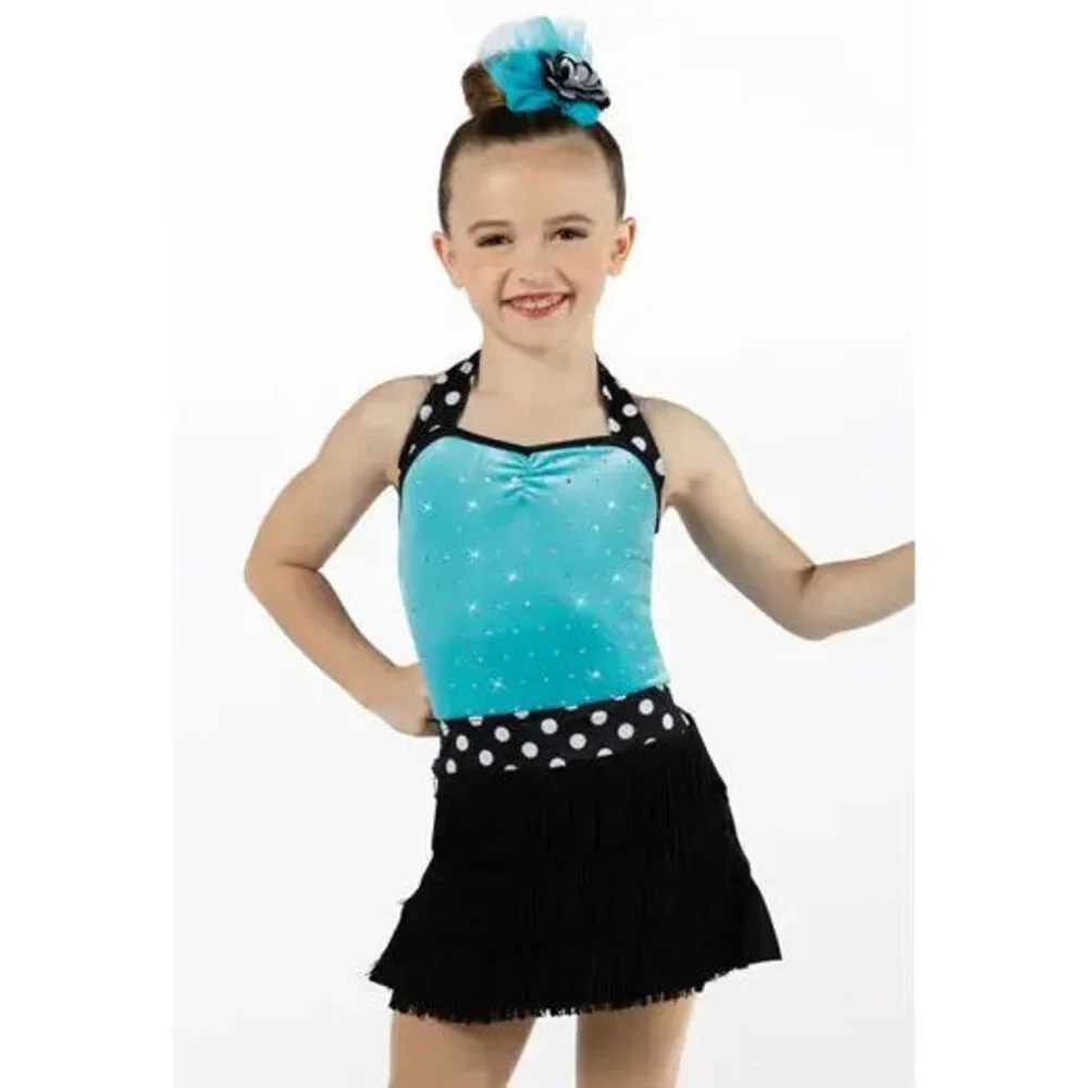 Pre-Owned Dance Costume Small Child Turquoise Weissman 14382 Tap Ballet Jazz Po